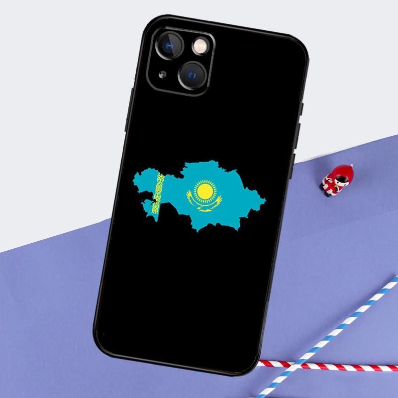 Чехол для телефона Флаг Казахстана Для iPhone 16 Pro Max 11 13 14 15 Pro Max 12 Mini XR 16 15 Plus 16e Задняя крышка