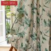 1 шт. серия Nuan 70-80% затенение пасторальный стиль зеленый растительный принт занавеска для спальни гостиная домашний декор