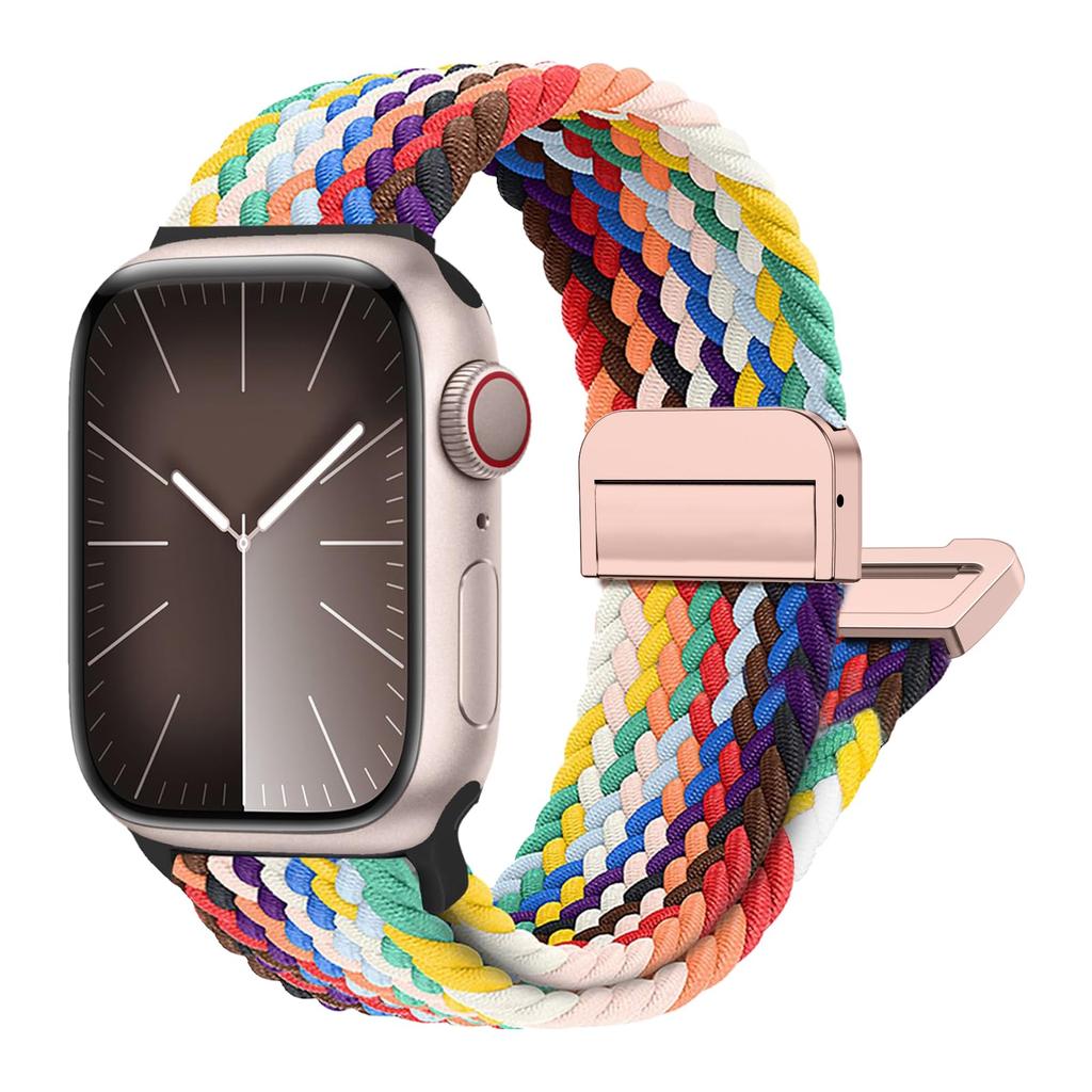 For Apple Watch Bands ultra 3 49 44mm 40mm 45mm 46mm 41mm Black Unity Bracelet iWatch series 10 11 se 8 9 Magnetic Braided Strap