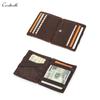 Genuine Leather Men Magic Wallet Card Holder Slim Bifold Mini Money Clip RFID Man Purse