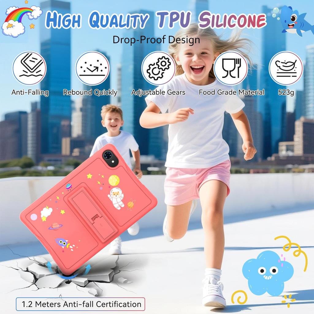 TABWEE K10 10,1-дюймовый планшет для детей Android 15, 4 ГБ ОЗУ 64 ГБ ПЗУ, Большой дисплей Widevide L1, Восьмиядерный RK3562, 5000 мАч, 5G Wi-Fi