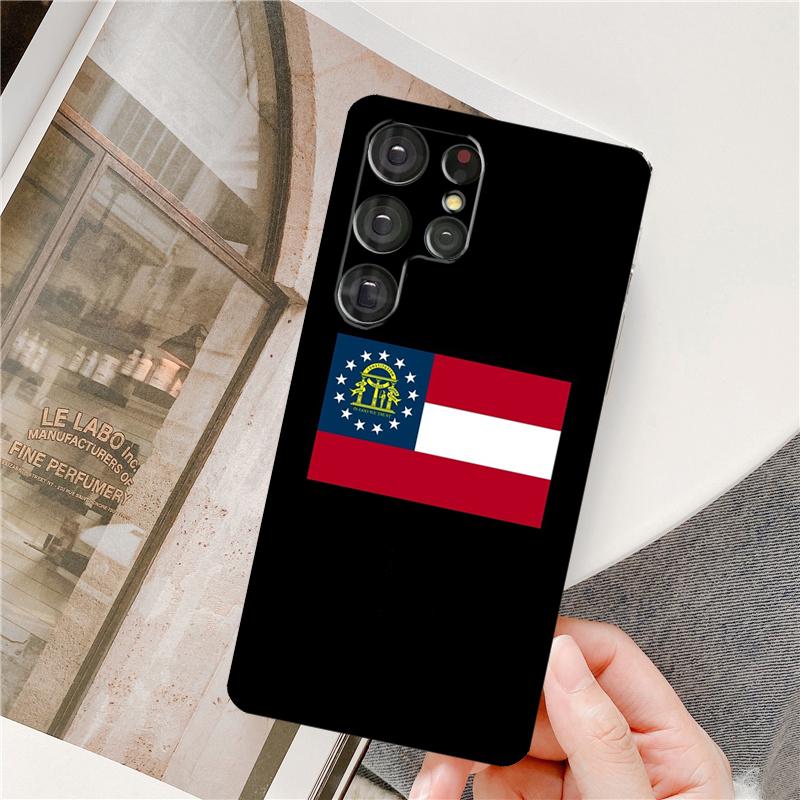 Georgia State Flag Phone Case For Samsung Galaxy S25 Ultra S9 S10 S20 S21 S22 S23 S24 Plus S24 FE Bumper Cover