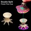 Paint Pouring Cup 7 Funnel Split Cup for Acrylic Paint Flower Pattern Pouring Cup for Fluid Art DIY Flower Painting Accessories