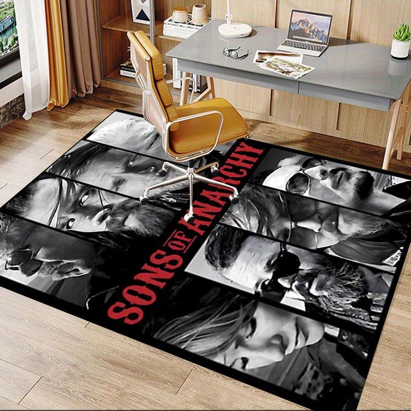 1pc Sons of Anarchy themed Office Carpet Chair Mats - durable polyester rug for home theater, office, dorm room decor - tA01
