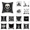 Halloween Horror Skull Print Pattern Cushion Cover Home Air Conditioning Sofa Decoration Pillow Cover 45x45cm