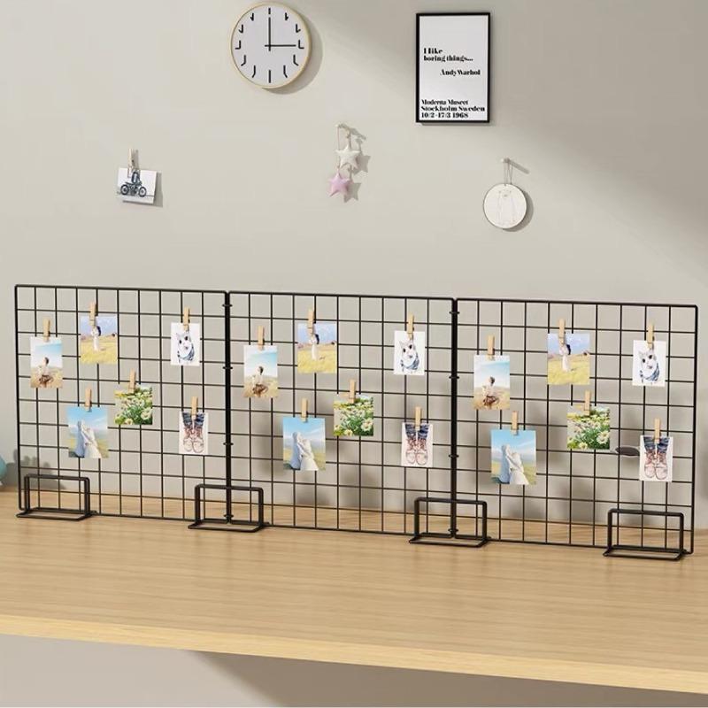 Grid Wall Decoration DIY Hanging Rack Photo Frame Postcards Wall Display Art Storage Basket Home Decor Accessories Storage Rack