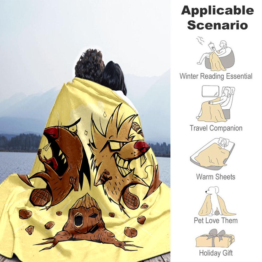 The Angry Beavers Flannel Blanket, High quality Comfortable for All Seasons, Home Decor, Warmth and Comfort