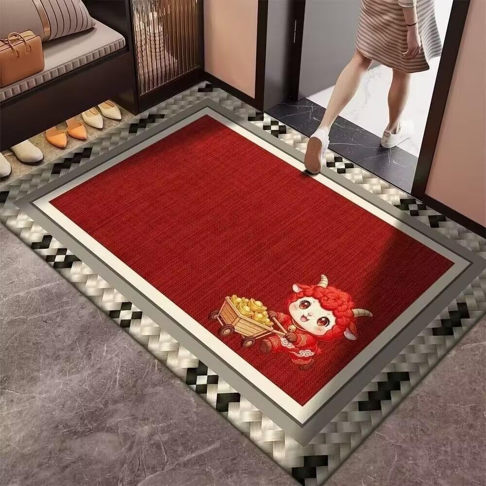 Cartoon Lamb Chinese Sheep Year Floor Mat Sheep Printed Welcome Door Mat Spring Festival