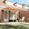 Retractable Awning Yellow and Orange 400 x 300 cm Polyester and Metal