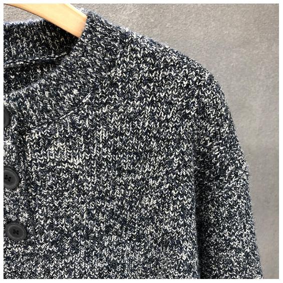 Американский ретро вязаный свитер мужской свободный весна и осень высококачественный круглый вырез новый теплый однотонный рубашка для мужчин