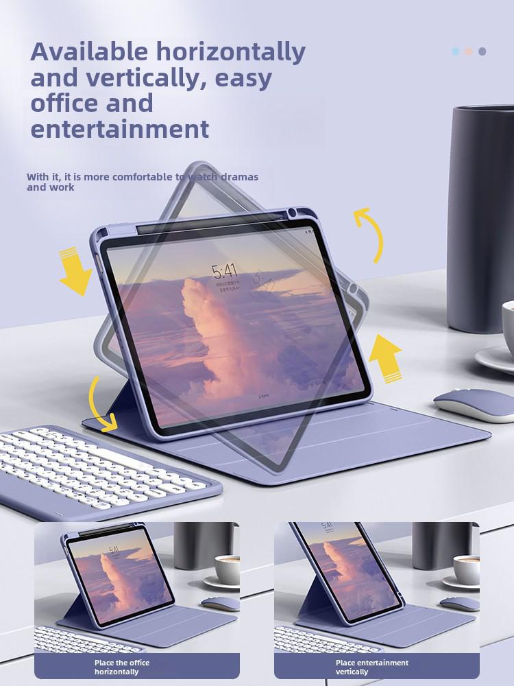 IPad 2019/20 (10,2 дюйма) Вращающийся чехол-клавиатура с гнездом для ручки