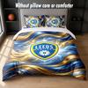Leeds United Football Design Bed Bedding Set 1 Duvet Cover + 2 Pillowcases Soft Breathable Household Bed Linens