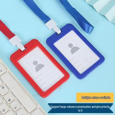 Двусторонний прозрачный горизонтальный держатель для ID-карты с ремешком