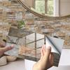 12/24/48pcs 3D Marble Crystal Self-adhesive Wall Sticker Mosaic Wallpaper Kitchen Oil Sticker Bathroom Tile Wall Stickers Waterproof
