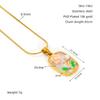 New titanium steel necklace with a Monet garden oil painting design, featuring floral and pearl accents18k Gold stainless steel jewelry