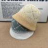 Retro gradual change embroidery knitted bucket hat women spring and summer versatile show face small niche design sense bucket hat basin hat