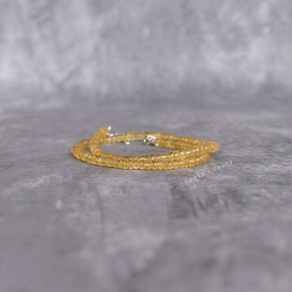 Natural Citrine beaded Necklace faceted beads jewelry For Women layering jewelry idea Healing Gemstone Necklace Unique Gifts For Her
