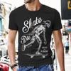 Men T-shirt Men's T-shirts Skeleton Skateboard Pattern Summer Outfit Fashion Hot Tops Street Short Sleeve 2022 New O Neck Luxury