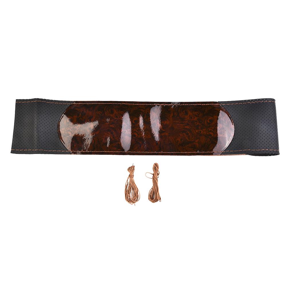 1 комплект чехлов на руль, чехлы на руль, аксессуары для автомобиля, сделай сам, подходит для 37-38 см, комплект кожаных деталей, персиковое дерево, замена, универсальный