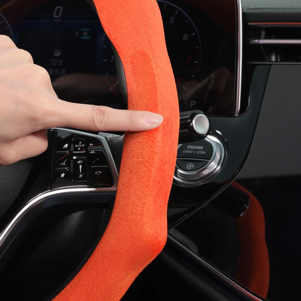 vcxja9 Suitable for Citroen Premium Suede Snap-On Steering Wheel Cover, Non-Slip and Durable, for C3 C4 X Berlingo C5 Aircross Jumper Spacetourer 
