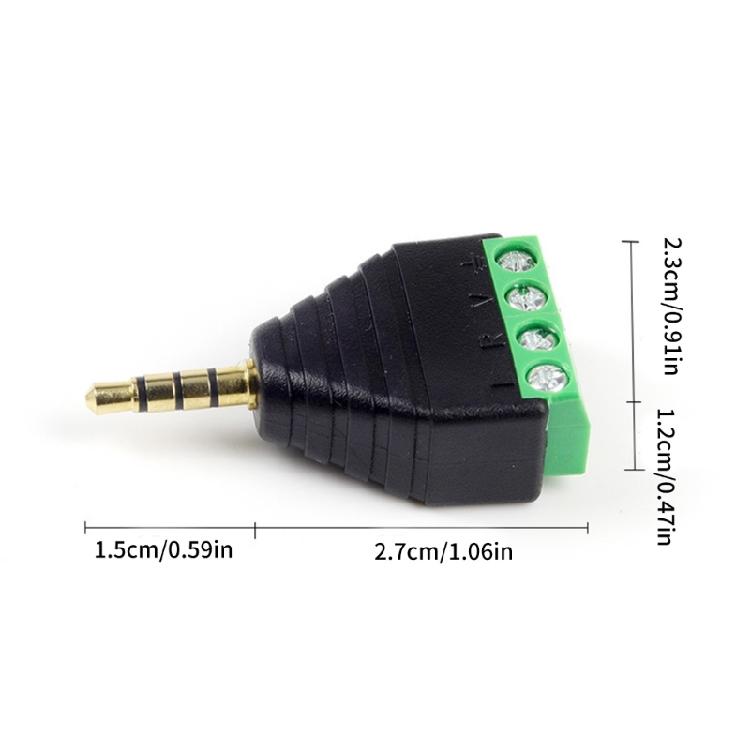 Malefemale Screw Video 35mm Stereo Terminal Stereo 35mm 4pin Terminal Block Plug Connector For Bolt Screw