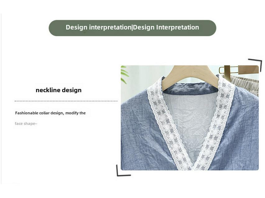 Женская кружевная рубашка из хлопка и льна с рукавом три четверти, весна/осень 2024 г., ретро-стиль, с косым воротником и пуговицами