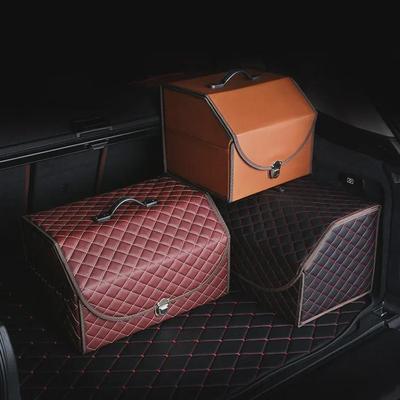 Складной кожаный ящик для хранения в багажнике автомобиля со съемными отсеками