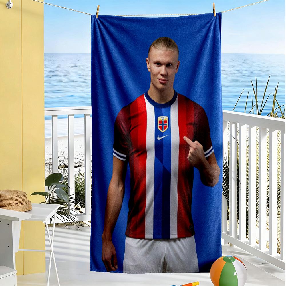 Haaland Number Beach Towel Super Soft & Absorbent Comfortable Lightweight