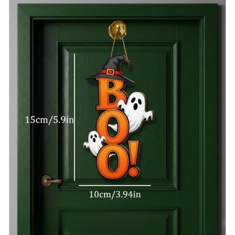 Gothic Ghost Witch Hat Door Hanger Wooden BOO Letter Wall Ornament Home Decor
