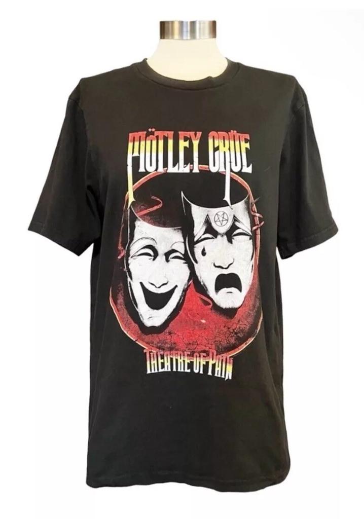 Motley Crue Theatre of Pain Rock Band T-shirt Men’s Large Black Red Graphic Tee Unisex T-Shirt