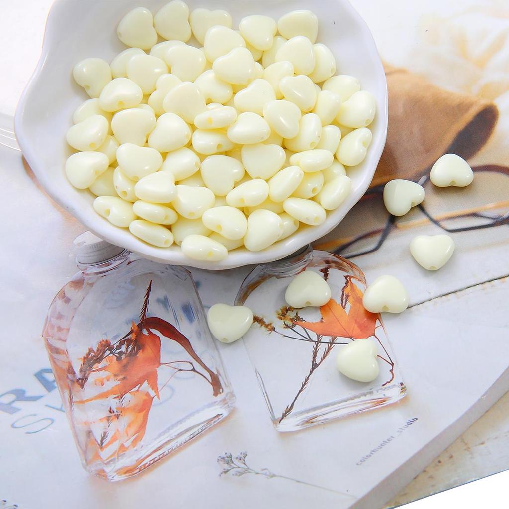 Colourful Heart Shape Acrylic Loose Spacer Beads for Jewelry Making DIY Accessories