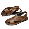 New Roman Shoes Genuine Leather Men's Sandals Summer Outdoor Non-slip Beach Shoes for Men Lightweight Slippers Walking Shoes Man