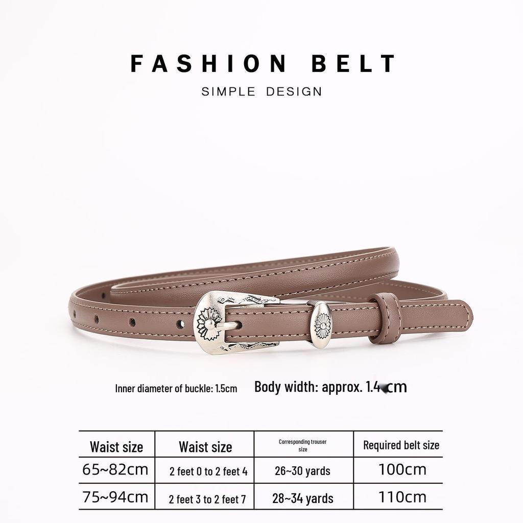 Женский модный ремень из натуральной кожи - Универсальный, Тонкий кожаный пояс для костюмов и платьев