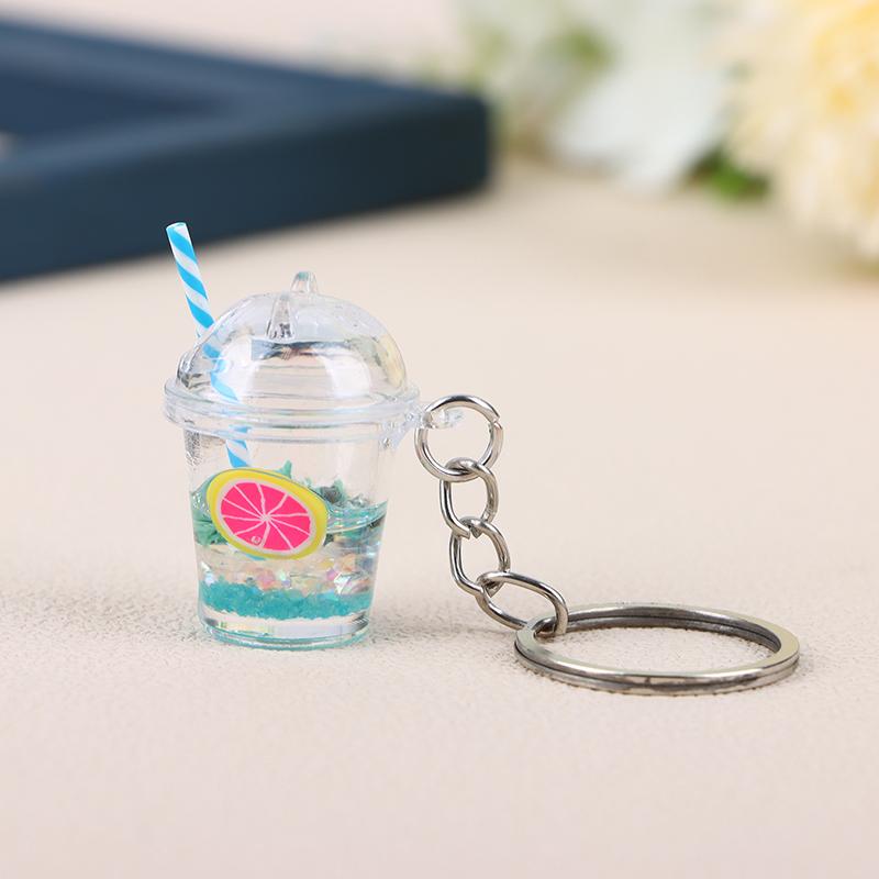 1 шт., креативный мини-светящийся молочный пузырь, чашка чая, брелок для ключей для женщин и мужчин, милая сумка, подвеска, кольцо для ключей от автомобиля, ювелирные изделия, подарки