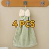 4 шт. Детское полотенце для рук из кораллового флиса, мультяшное, с галстуком-бабочкой, детское, абсорбирующее, быстросохнущее, для лица, подвесное полотенце