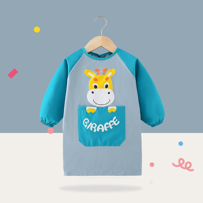 Фартук для рисования, двухслойный водонепроницаемый пальто для рисования, школьное платье с карманами для рисования, детский фартук для рисования для детей 6-8 лет