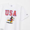 Футболка с коротким рукавом и круглым вырезом Disney Mickey Relax Fit Graphic Print с коротким рукавом и обратной вязкой, белая [Champion], 9,4 унции, C3-Z360, мужская