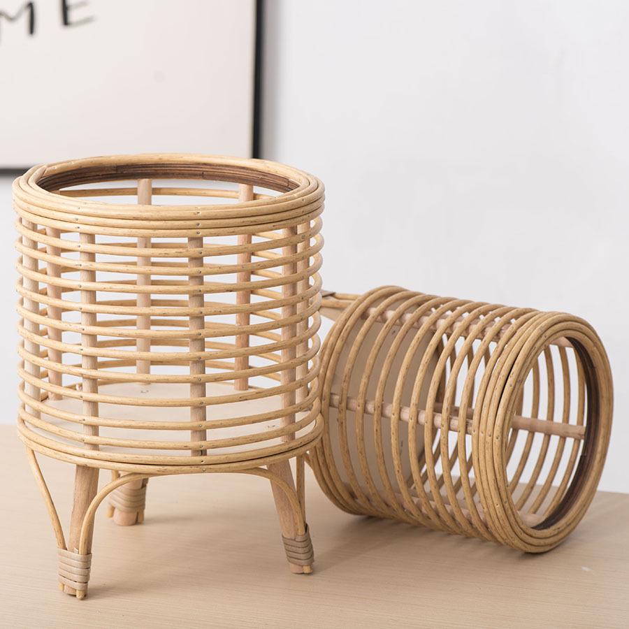 Подставка для цветочных горшков из ротанга в скандинавском стиле, напольная подставка для растений ручной работы для гостиных, балконов, отелей и домов отдыха — креативный декор.