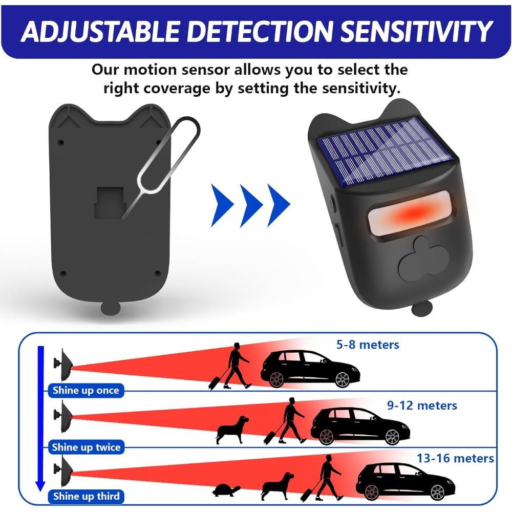 A solar-powered lane departure warning system, wireless outdoor waterproof motion detectors and sensors, with an effective range of up to 1,000 feet.