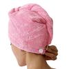 Коралловое бархатное полотенце для сушки волос Ultra Absorbent Twist Head Тюрбан Сушильная шапка Кнопка для купания Шапка