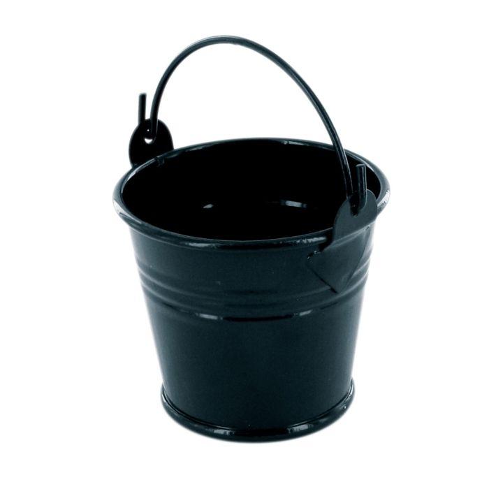 MégaCréa DIY - Seau en métal noir Ø 6,5 cm x H 6,2 cm