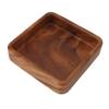 Деревянное блюдо для фруктов из грецкого ореха, элегантный сервировочный поднос с гладкой текстурой для закусок, фруктов, орехов, кухонная утварь, квадратный 15x15 см