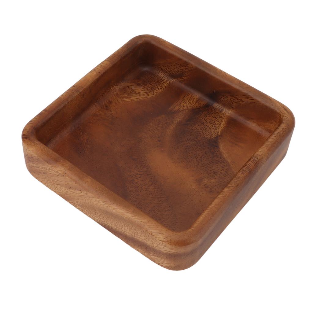 Деревянное блюдо для фруктов из грецкого ореха, элегантный сервировочный поднос с гладкой текстурой для закусок, фруктов, орехов, кухонная утварь, квадратный 15x15 см