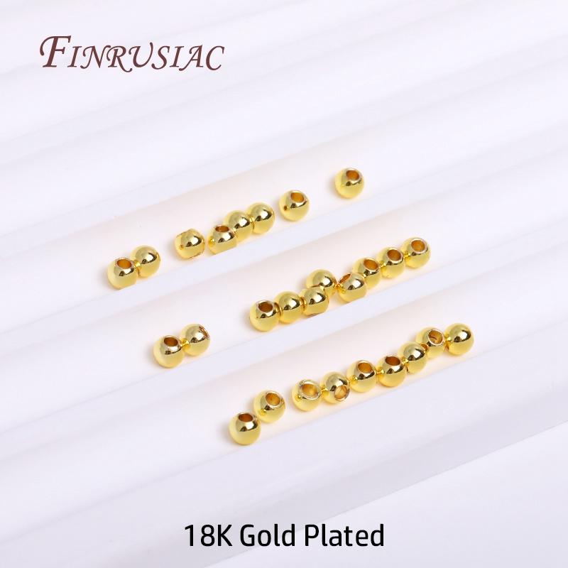 2/2,5/3/4/5/6 ММ Круглые Бесшовные Бусины С Покрытием 14K Золотом Металлические Гладкие Разделительные Бусины Для Браслета Высококачественные Аксессуары Для DIY Украшений