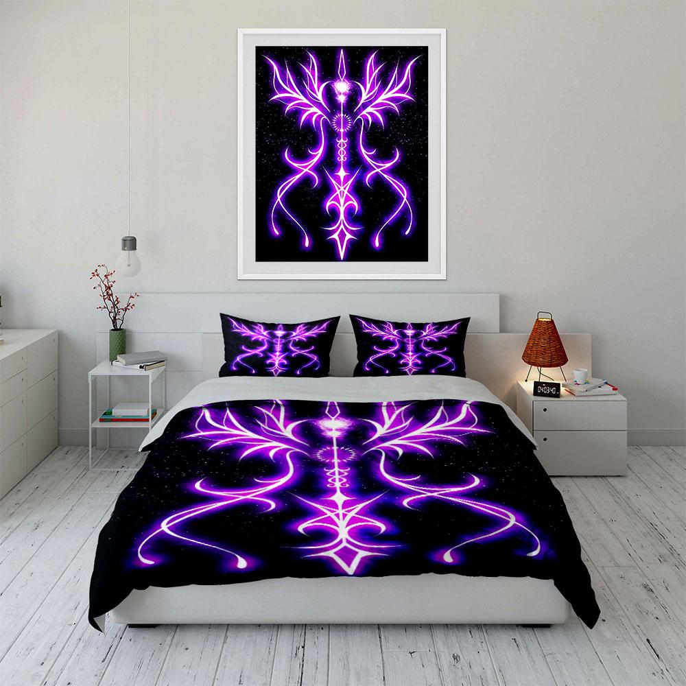 Glowing sword with wings. Bedding sets Duvet cover sets Duvet covers Pillowcases(1 * Duvet Cover 2 * Pillowcases without duvet insert)