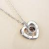 Necklace 100 Languages I Love You Projection Heart Pendant Necklace For Mother's Day Gifts