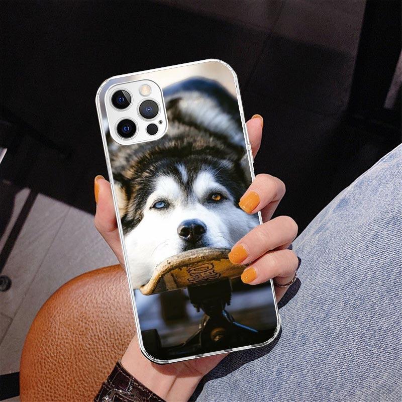 Siberian Husky Dog Phone Case For iPhone 17 Air 16 Pro Max 16E 15 + 14 Plus 11 12 13 Mini 7 8 SE Gift Print Cover Fundas 17 Air