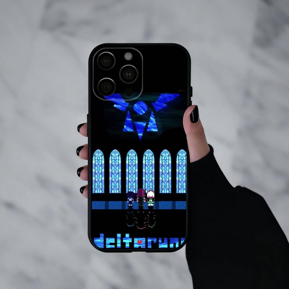 Чехол для телефона D-Deltarune-E для iPhone 17pro, 16, 15, 14, 13, 12, 11 Plus, Pro Max, XS, Мягкий силиконовый черный чехол