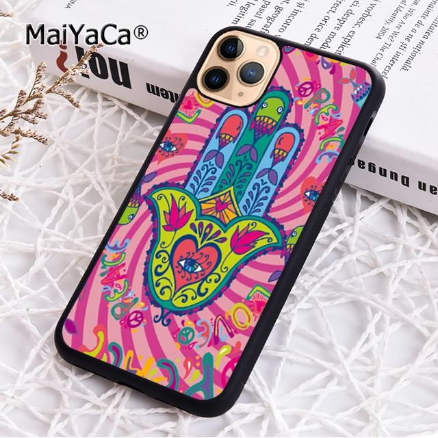 MaiYaCa Амулет Рука Фатимы Психоделический Чехол Для Телефона Для iPhone 17 Air 16 15 plus 11 12 13 14 pro max coque