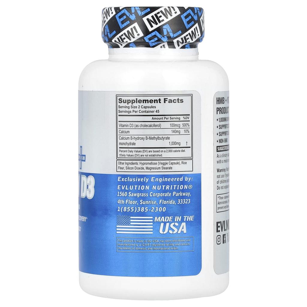 Hmb + Vitamin D3, 90 Veggie Capsules